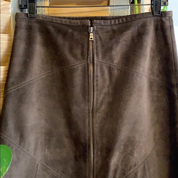 Laundry dark brown front zipper skirt - Picture 2 of 8